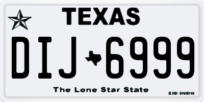 TX license plate DIJ6999