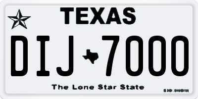 TX license plate DIJ7000