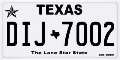 TX license plate DIJ7002
