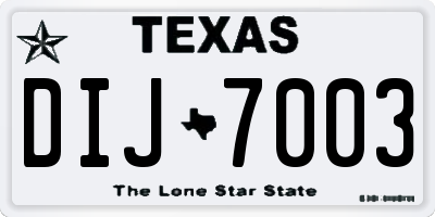 TX license plate DIJ7003
