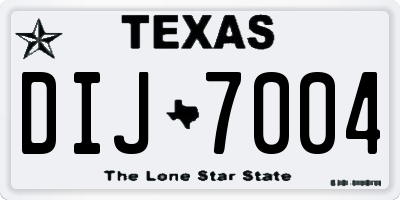 TX license plate DIJ7004