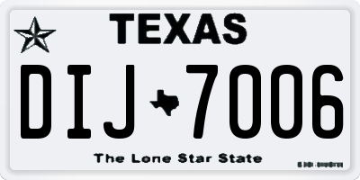 TX license plate DIJ7006