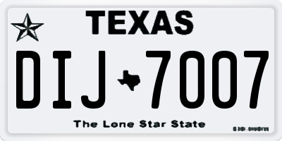 TX license plate DIJ7007