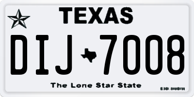 TX license plate DIJ7008