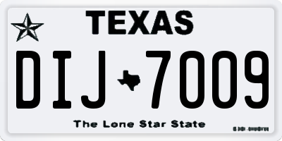 TX license plate DIJ7009