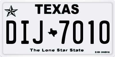 TX license plate DIJ7010
