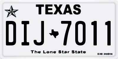 TX license plate DIJ7011