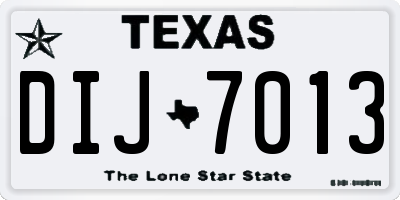TX license plate DIJ7013
