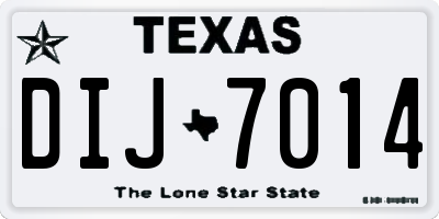 TX license plate DIJ7014