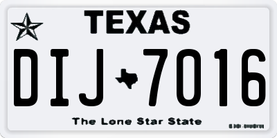 TX license plate DIJ7016
