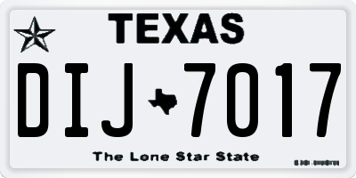 TX license plate DIJ7017