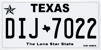 TX license plate DIJ7022