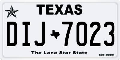 TX license plate DIJ7023