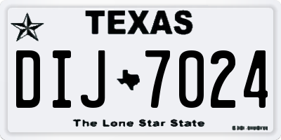 TX license plate DIJ7024