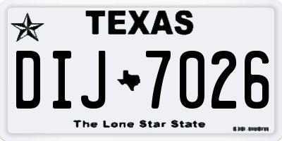 TX license plate DIJ7026