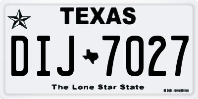 TX license plate DIJ7027