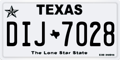 TX license plate DIJ7028