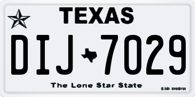TX license plate DIJ7029