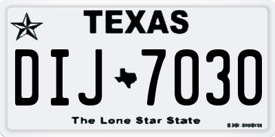 TX license plate DIJ7030