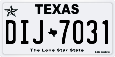 TX license plate DIJ7031
