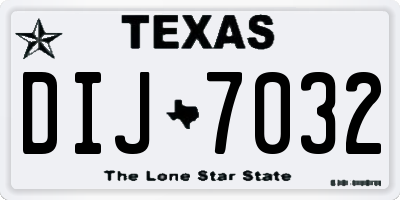 TX license plate DIJ7032