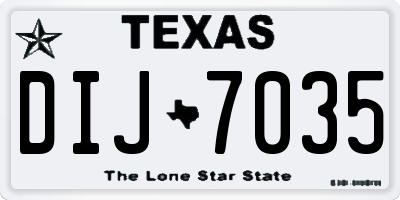 TX license plate DIJ7035
