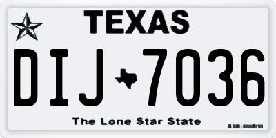 TX license plate DIJ7036