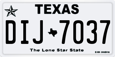 TX license plate DIJ7037