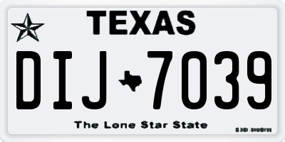 TX license plate DIJ7039