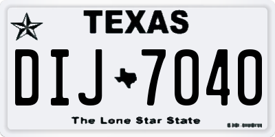 TX license plate DIJ7040