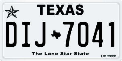 TX license plate DIJ7041