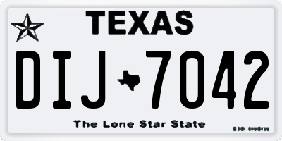 TX license plate DIJ7042