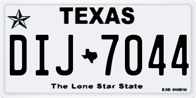 TX license plate DIJ7044