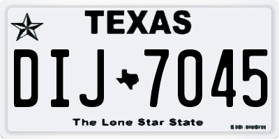 TX license plate DIJ7045