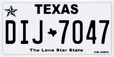 TX license plate DIJ7047