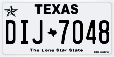 TX license plate DIJ7048
