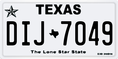 TX license plate DIJ7049