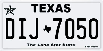TX license plate DIJ7050