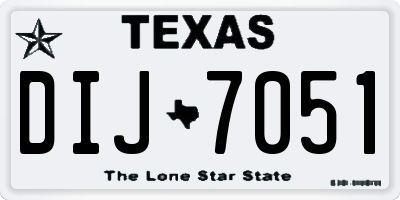TX license plate DIJ7051