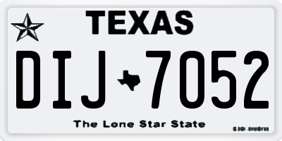 TX license plate DIJ7052