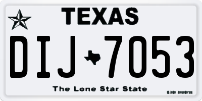 TX license plate DIJ7053