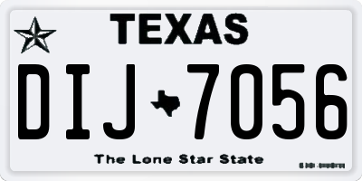 TX license plate DIJ7056