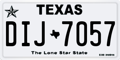 TX license plate DIJ7057