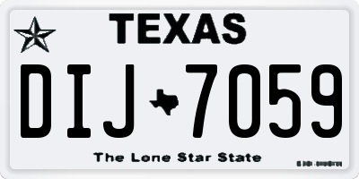 TX license plate DIJ7059