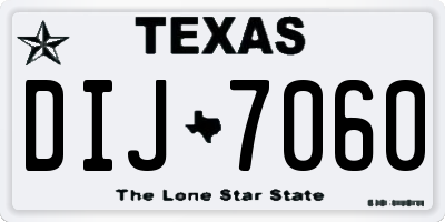 TX license plate DIJ7060