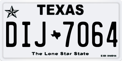 TX license plate DIJ7064