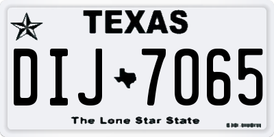 TX license plate DIJ7065