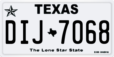 TX license plate DIJ7068