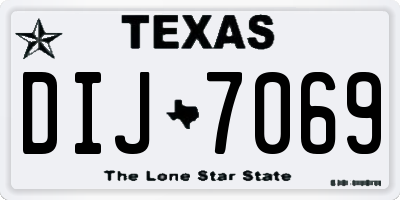 TX license plate DIJ7069