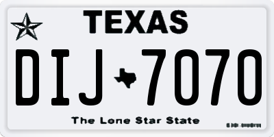 TX license plate DIJ7070